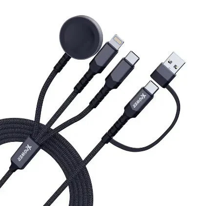 Xpower 60W 6in1 Cable For Phone & Watch - Black - Tashqila Xpower 60W 6in1 Cable For Phone & Watch - Black - Tashqila